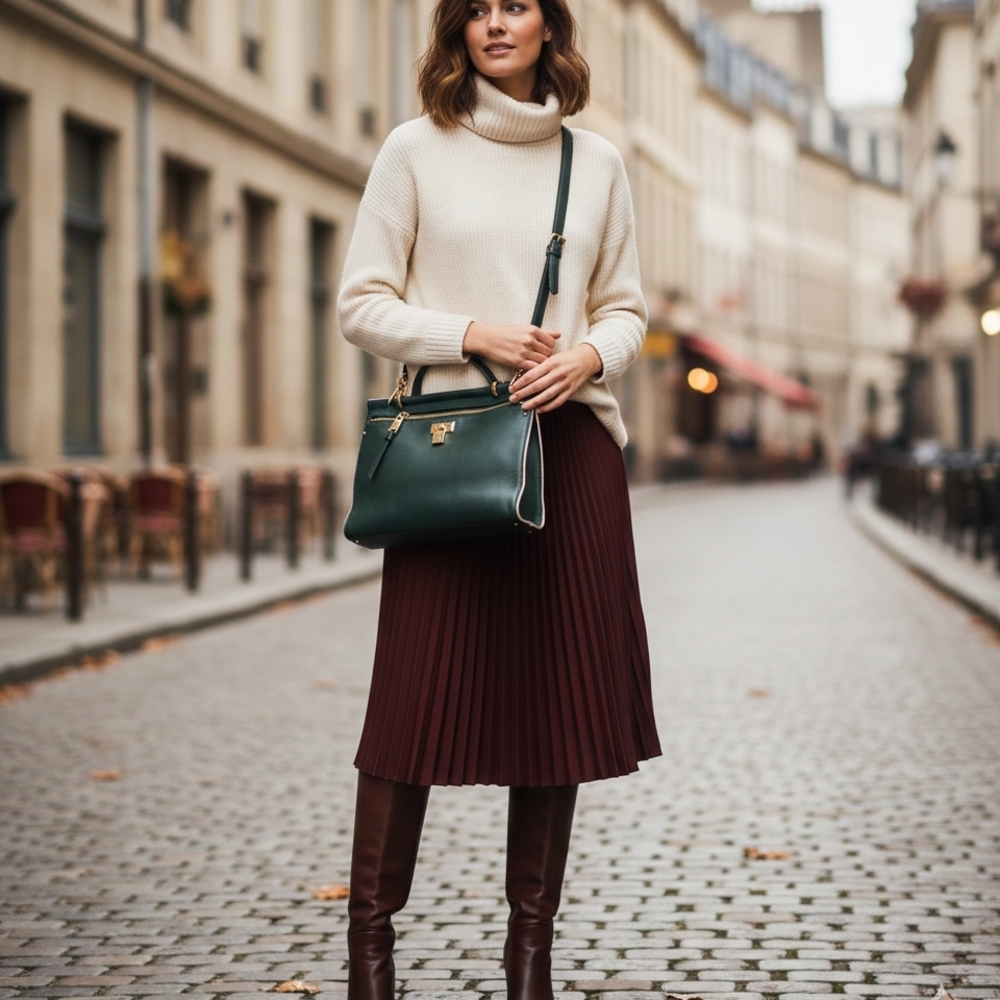 Michael Kors Dark Green Satchel
